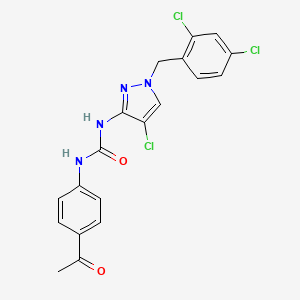 molecular formula C19H15Cl3N4O2 B4725003 N-(4-acetylphenyl)-N'-[4-chloro-1-(2,4-dichlorobenzyl)-1H-pyrazol-3-yl]urea 