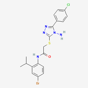 molecular formula C19H19BrClN5OS B4725042 2-{[4-amino-5-(4-chlorophenyl)-4H-1,2,4-triazol-3-yl]sulfanyl}-N-[4-bromo-2-(propan-2-yl)phenyl]acetamide 