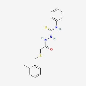 molecular formula C17H19N3OS2 B4725050 2-{[(2-methylbenzyl)thio]acetyl}-N-phenylhydrazinecarbothioamide 