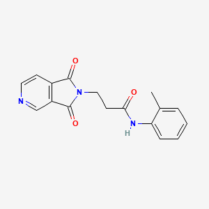 molecular formula C17H15N3O3 B4725094 3-(1,3-dioxo-1,3-dihydro-2H-pyrrolo[3,4-c]pyridin-2-yl)-N-(2-methylphenyl)propanamide 