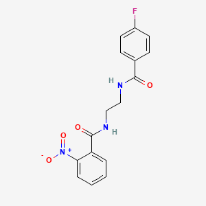 molecular formula C16H14FN3O4 B4725101 N-{2-[(4-fluorobenzoyl)amino]ethyl}-2-nitrobenzamide 