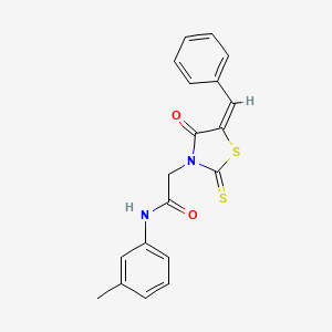 2-(5-benzylidene-4-oxo-2-thioxo-1,3-thiazolidin-3-yl)-N-(3-methylphenyl)acetamide