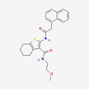 molecular formula C24H26N2O3S B4725108 N-(2-methoxyethyl)-2-[(2-naphthalen-1-ylacetyl)amino]-4,5,6,7-tetrahydro-1-benzothiophene-3-carboxamide 