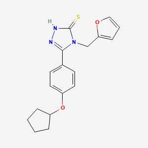 molecular formula C18H19N3O2S B4725177 5-[4-(cyclopentyloxy)phenyl]-4-(2-furylmethyl)-4H-1,2,4-triazole-3-thiol 