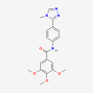 molecular formula C19H20N4O4 B4725208 3,4,5-trimethoxy-N-[4-(4-methyl-4H-1,2,4-triazol-3-yl)phenyl]benzamide 