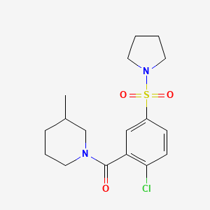 molecular formula C17H23ClN2O3S B4725277 (2-Chloro-5-pyrrolidin-1-ylsulfonylphenyl)-(3-methylpiperidin-1-yl)methanone 