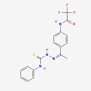 N-{4-[N-(anilinocarbonothioyl)ethanehydrazonoyl]phenyl}-2,2,2-trifluoroacetamide