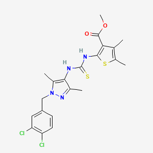 methyl 2-[({[1-(3,4-dichlorobenzyl)-3,5-dimethyl-1H-pyrazol-4-yl]amino}carbonothioyl)amino]-4,5-dimethyl-3-thiophenecarboxylate