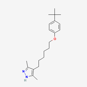 molecular formula C21H32N2O B4725314 4-[6-(4-tert-butylphenoxy)hexyl]-3,5-dimethyl-1H-pyrazole 