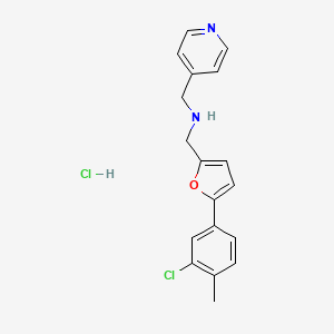 molecular formula C18H18Cl2N2O B4725328 {[5-(3-chloro-4-methylphenyl)-2-furyl]methyl}(4-pyridinylmethyl)amine hydrochloride 