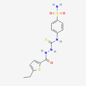 N-[4-(aminosulfonyl)phenyl]-2-[(5-ethyl-2-thienyl)carbonyl]hydrazinecarbothioamide