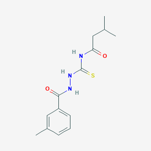 3-methyl-N-{[2-(3-methylbenzoyl)hydrazino]carbonothioyl}butanamide