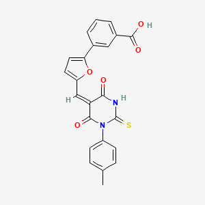 3-(5-{[1-(4-methylphenyl)-4,6-dioxo-2-thioxotetrahydro-5(2H)-pyrimidinylidene]methyl}-2-furyl)benzoic acid