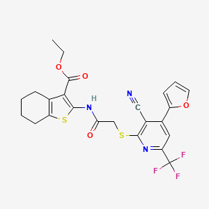 ethyl 2-[({[3-cyano-4-(2-furyl)-6-(trifluoromethyl)-2-pyridinyl]thio}acetyl)amino]-4,5,6,7-tetrahydro-1-benzothiophene-3-carboxylate