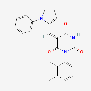 molecular formula C23H19N3O3 B4725415 1-(2,3-dimethylphenyl)-5-[(1-phenyl-1H-pyrrol-2-yl)methylene]-2,4,6(1H,3H,5H)-pyrimidinetrione 