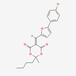 molecular formula C20H19BrO5 B4725428 5-{[5-(4-bromophenyl)-2-furyl]methylene}-2-butyl-2-methyl-1,3-dioxane-4,6-dione 