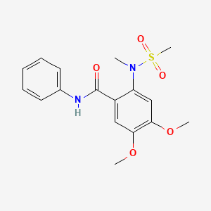 molecular formula C17H20N2O5S B4725452 4,5-dimethoxy-2-[methyl(methylsulfonyl)amino]-N-phenylbenzamide 