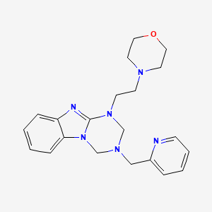 molecular formula C21H26N6O B4725462 1-[2-(4-morpholinyl)ethyl]-3-(2-pyridinylmethyl)-1,2,3,4-tetrahydro[1,3,5]triazino[1,2-a]benzimidazole 