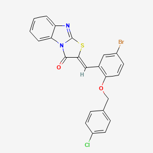 molecular formula C23H14BrClN2O2S B4725470 2-{5-bromo-2-[(4-chlorobenzyl)oxy]benzylidene}[1,3]thiazolo[3,2-a]benzimidazol-3(2H)-one 