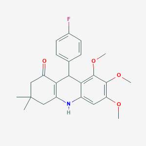 molecular formula C24H26FNO4 B4725491 9-(4-fluorophenyl)-6,7,8-trimethoxy-3,3-dimethyl-3,4,9,10-tetrahydroacridin-1(2H)-one 