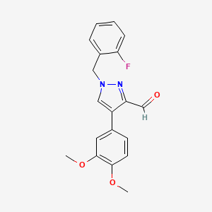 molecular formula C19H17FN2O3 B4725492 4-(3,4-dimethoxyphenyl)-1-(2-fluorobenzyl)-1H-pyrazole-3-carbaldehyde 