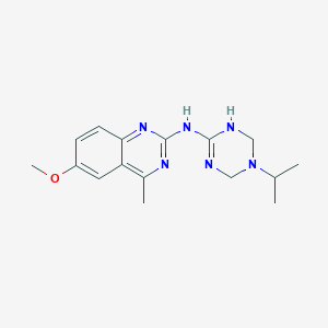 molecular formula C16H22N6O B4725500 6-methoxy-4-methyl-N-[5-(propan-2-yl)-1,4,5,6-tetrahydro-1,3,5-triazin-2-yl]quinazolin-2-amine 