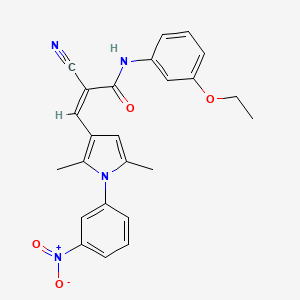 molecular formula C24H22N4O4 B4725510 (2Z)-2-cyano-3-[2,5-dimethyl-1-(3-nitrophenyl)-1H-pyrrol-3-yl]-N-(3-ethoxyphenyl)prop-2-enamide CAS No. 5912-32-3