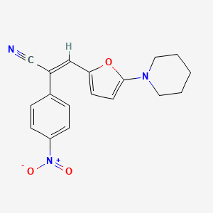 molecular formula C18H17N3O3 B4725512 2-(4-nitrophenyl)-3-[5-(1-piperidinyl)-2-furyl]acrylonitrile 