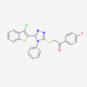 2-{[5-(3-chloro-1-benzothiophen-2-yl)-4-phenyl-4H-1,2,4-triazol-3-yl]sulfanyl}-1-(4-fluorophenyl)ethanone