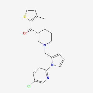 molecular formula C21H22ClN3OS B4725526 (1-{[1-(5-chloro-2-pyridinyl)-1H-pyrrol-2-yl]methyl}-3-piperidinyl)(3-methyl-2-thienyl)methanone 