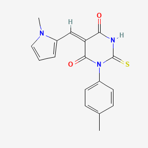 molecular formula C17H15N3O2S B4725529 1-(4-methylphenyl)-5-[(1-methyl-1H-pyrrol-2-yl)methylene]-2-thioxodihydro-4,6(1H,5H)-pyrimidinedione 