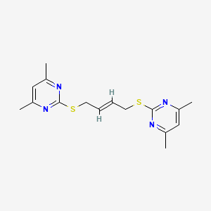 molecular formula C16H20N4S2 B4725549 2-[(E)-4-(4,6-dimethylpyrimidin-2-yl)sulfanylbut-2-enyl]sulfanyl-4,6-dimethylpyrimidine 