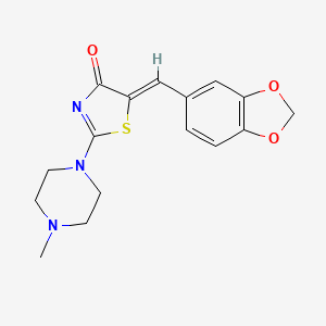 5-(1,3-benzodioxol-5-ylmethylene)-2-(4-methyl-1-piperazinyl)-1,3-thiazol-4(5H)-one