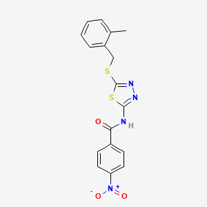 N-{5-[(2-methylbenzyl)thio]-1,3,4-thiadiazol-2-yl}-4-nitrobenzamide