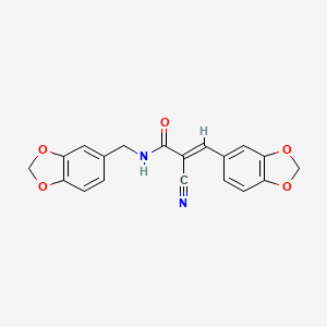 3-(1,3-benzodioxol-5-yl)-N-(1,3-benzodioxol-5-ylmethyl)-2-cyanoacrylamide