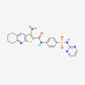 molecular formula C22H20N6O3S2 B4725643 3-amino-N-{4-[(2-pyrimidinylamino)sulfonyl]phenyl}-5,6,7,8-tetrahydrothieno[2,3-b]quinoline-2-carboxamide 