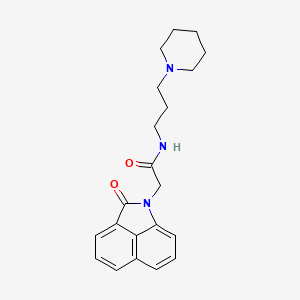 molecular formula C21H25N3O2 B4725666 2-(2-oxobenzo[cd]indol-1(2H)-yl)-N-[3-(1-piperidinyl)propyl]acetamide 