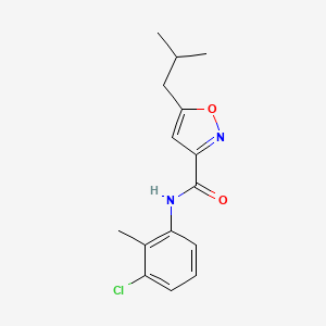 molecular formula C15H17ClN2O2 B4725695 N-(3-chloro-2-methylphenyl)-5-isobutyl-3-isoxazolecarboxamide 