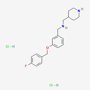 molecular formula C20H27Cl2FN2O B4725707 {3-[(4-fluorobenzyl)oxy]benzyl}(piperidin-4-ylmethyl)amine dihydrochloride 