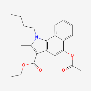 molecular formula C22H25NO4 B4725750 ethyl 5-(acetyloxy)-1-butyl-2-methyl-1H-benzo[g]indole-3-carboxylate 