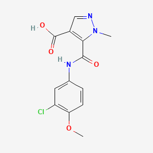 molecular formula C13H12ClN3O4 B4725761 5-[(3-CHLORO-4-METHOXYANILINO)CARBONYL]-1-METHYL-1H-PYRAZOLE-4-CARBOXYLIC ACID 