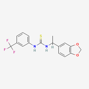 molecular formula C17H15F3N2O2S B4725778 N-[1-(1,3-benzodioxol-5-yl)ethyl]-N'-[3-(trifluoromethyl)phenyl]thiourea 