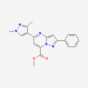 molecular formula C19H17N5O2 B4725802 methyl 5-(1,3-dimethyl-1H-pyrazol-4-yl)-2-phenylpyrazolo[1,5-a]pyrimidine-7-carboxylate 