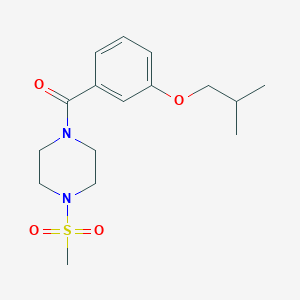 molecular formula C16H24N2O4S B4725815 (3-ISOBUTOXYPHENYL)[4-(METHYLSULFONYL)PIPERAZINO]METHANONE 