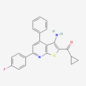 [3-amino-6-(4-fluorophenyl)-4-phenylthieno[2,3-b]pyridin-2-yl](cyclopropyl)methanone