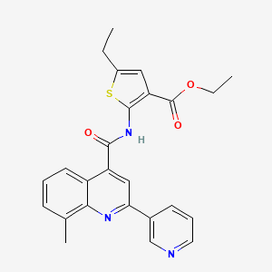 molecular formula C25H23N3O3S B4725833 ethyl 5-ethyl-2-({[8-methyl-2-(3-pyridinyl)-4-quinolinyl]carbonyl}amino)-3-thiophenecarboxylate 