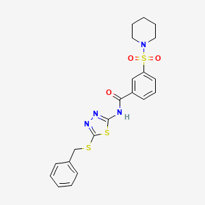 N-[5-(benzylthio)-1,3,4-thiadiazol-2-yl]-3-(1-piperidinylsulfonyl)benzamide