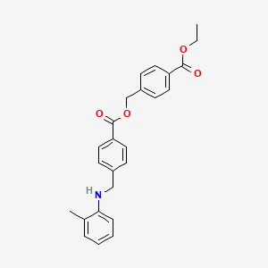 molecular formula C25H25NO4 B4725858 4-(ethoxycarbonyl)benzyl 4-{[(2-methylphenyl)amino]methyl}benzoate 