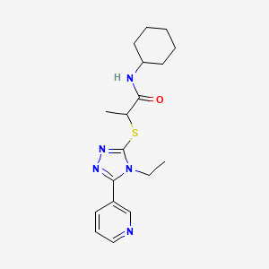 N-cyclohexyl-2-{[4-ethyl-5-(3-pyridinyl)-4H-1,2,4-triazol-3-yl]thio}propanamide