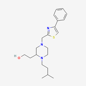 molecular formula C21H31N3OS B4725945 2-{1-(3-methylbutyl)-4-[(4-phenyl-1,3-thiazol-2-yl)methyl]-2-piperazinyl}ethanol 